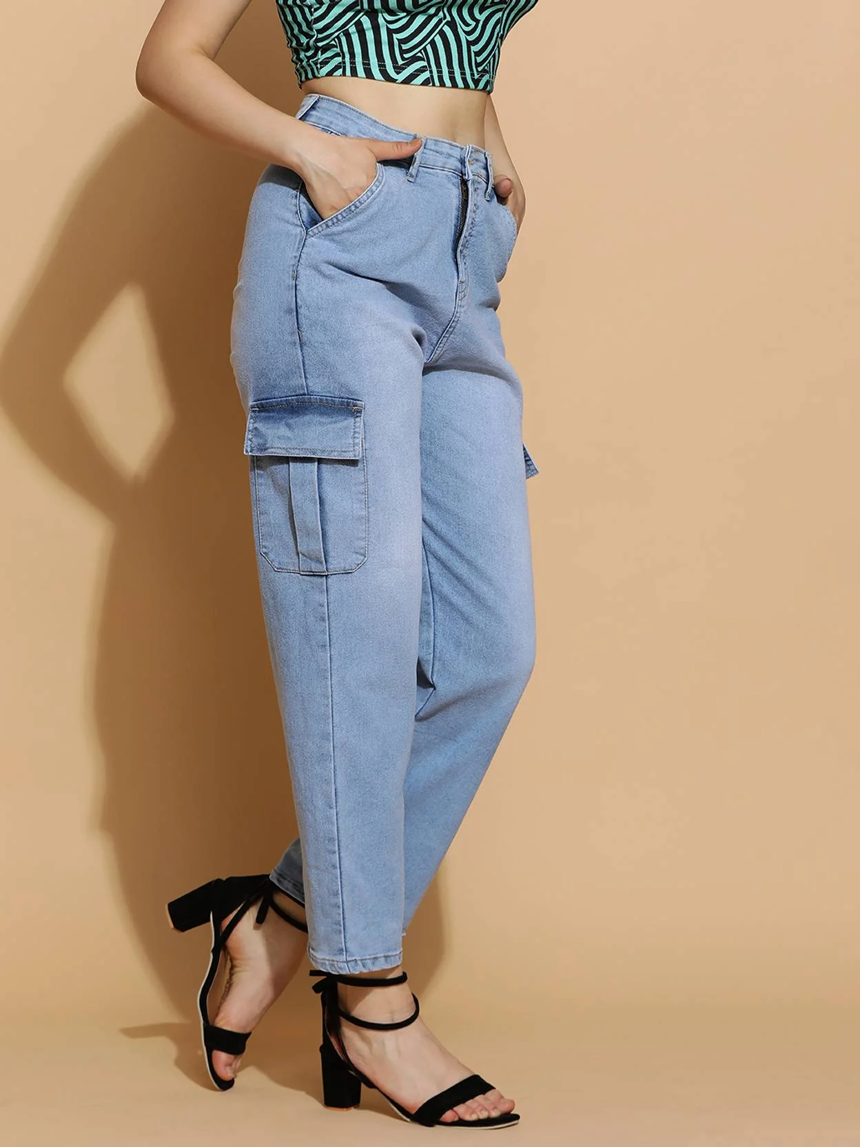KOTTY Women Straight Fit High Rise Blue Jeans - Image 3