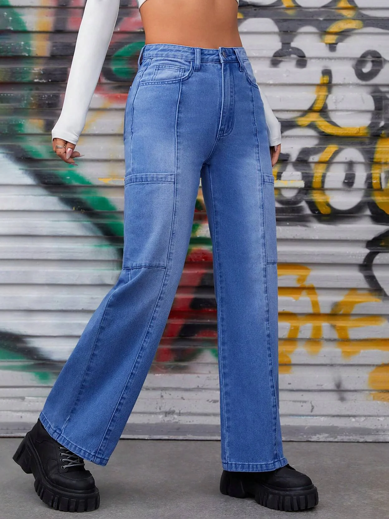 KOTTY Women Straight Fit High Rise Blue Jeans - Image 3