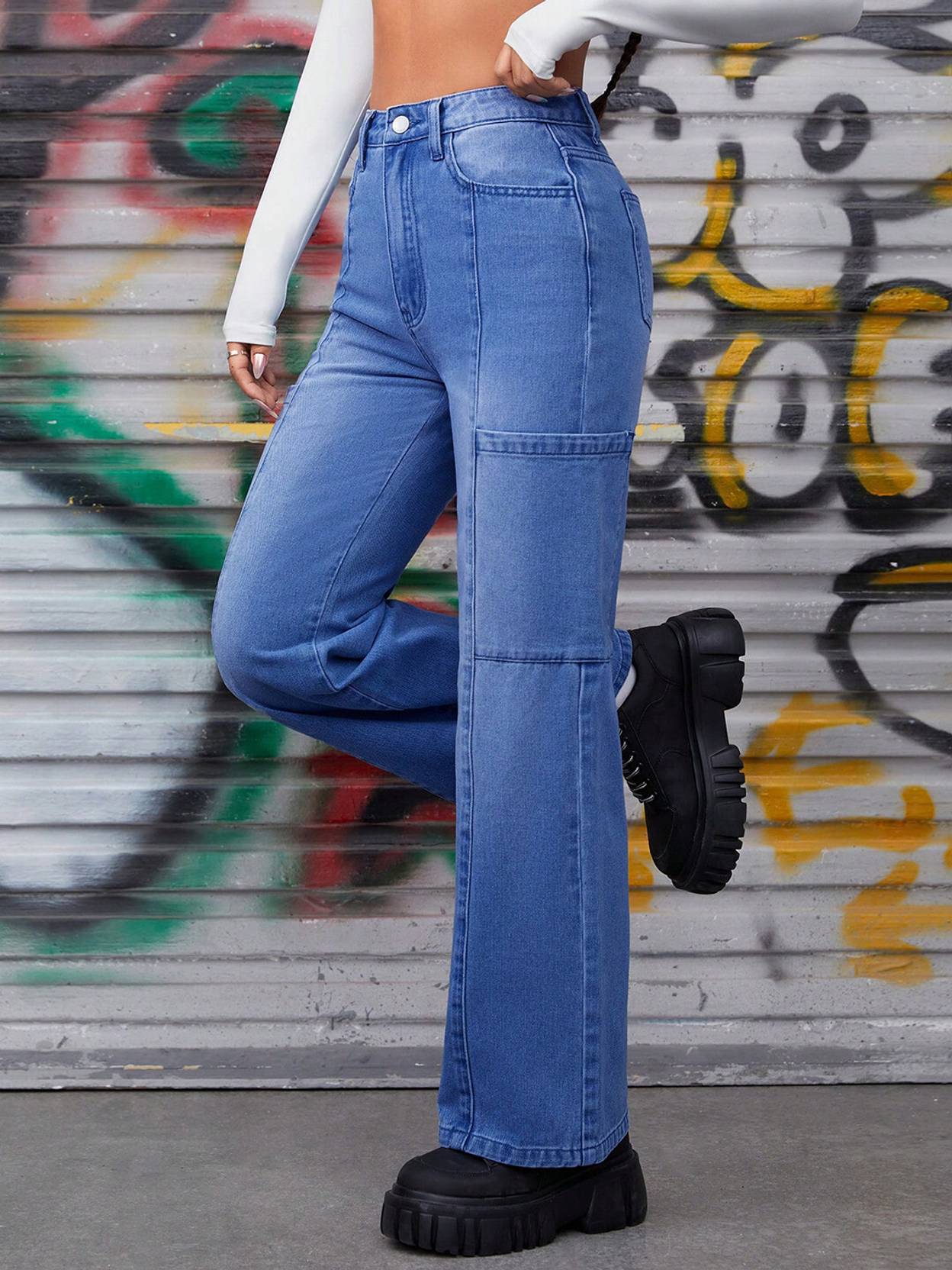 KOTTY Women Straight Fit High Rise Blue Jeans - Image 4