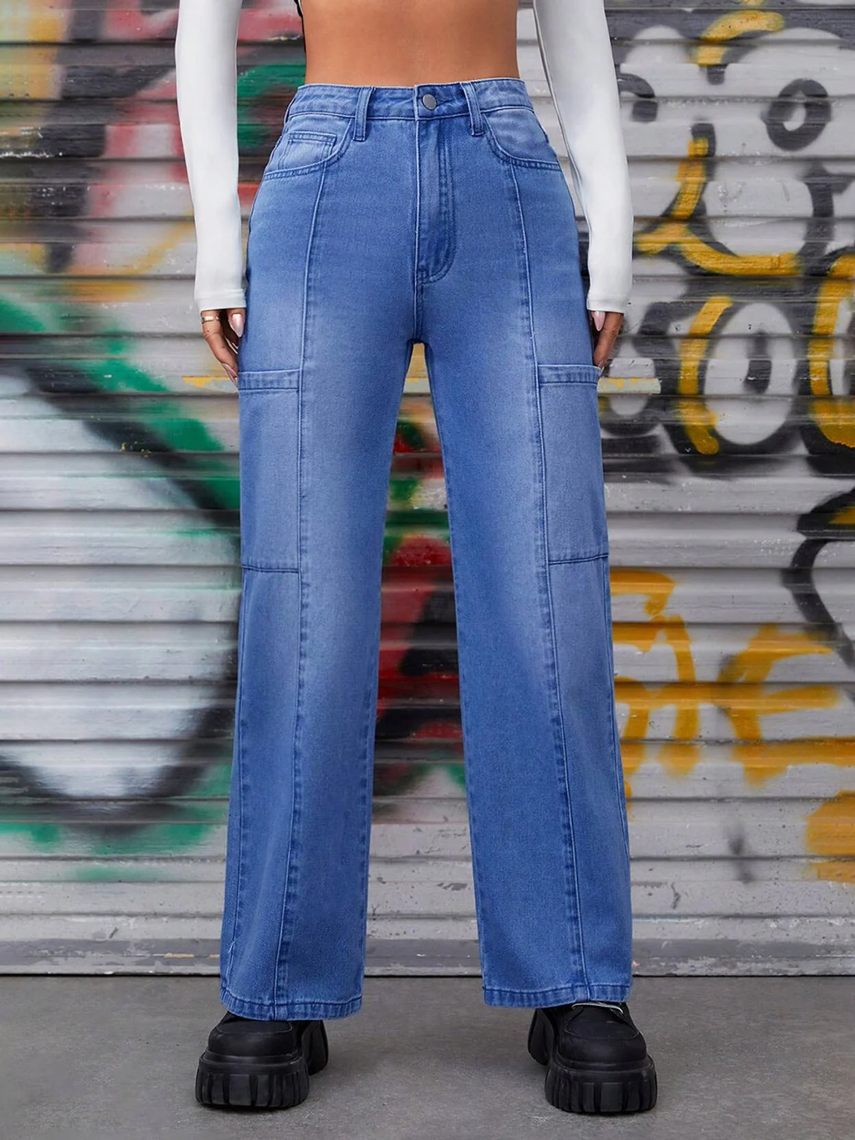 KOTTY Women Straight Fit High Rise Blue Jeans - Image 5