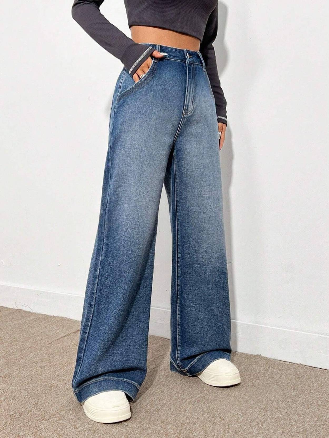KOTTY Women Straight Fit High Rise Dark Blue Jeans - Image 3