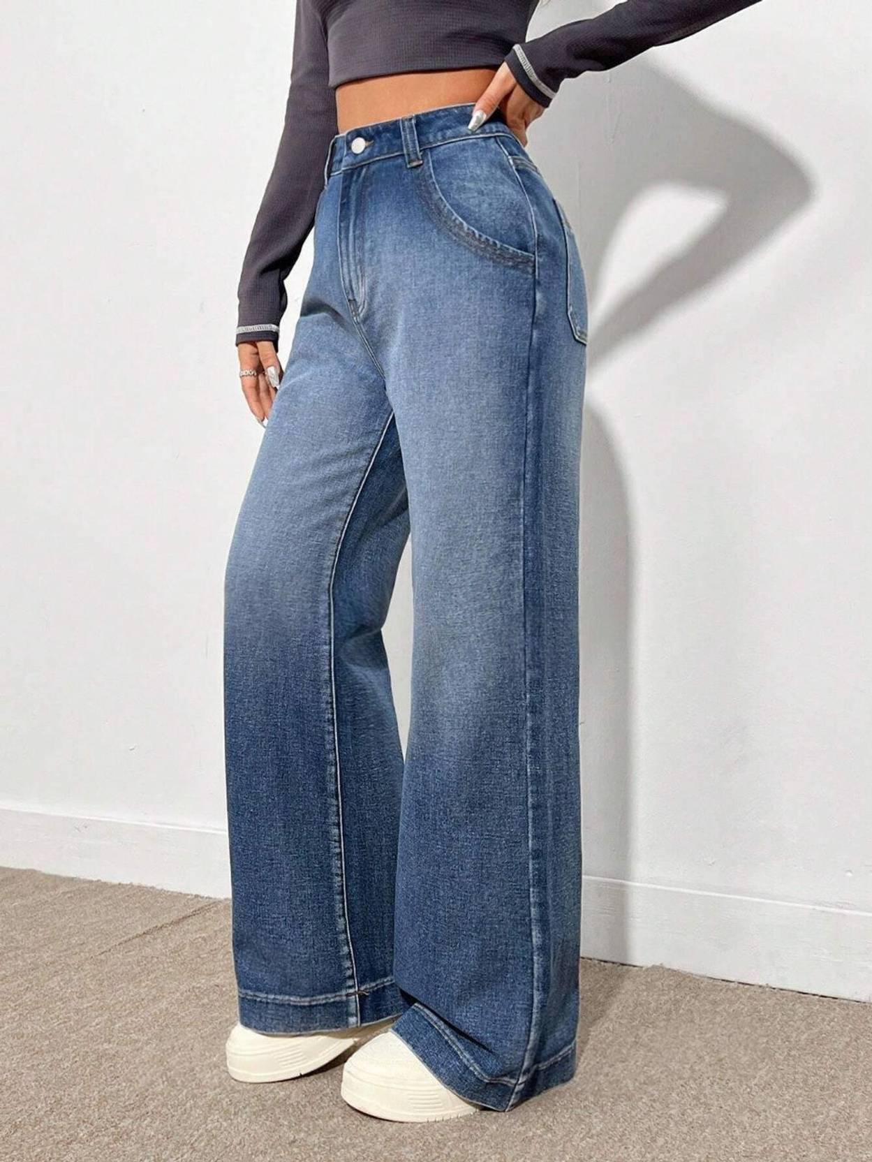 KOTTY Women Straight Fit High Rise Dark Blue Jeans - Image 4