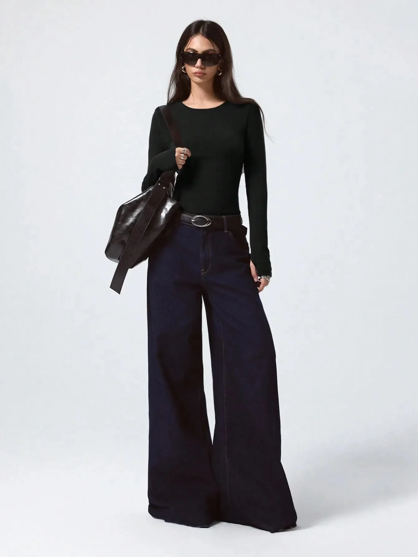 KOTTY Women's Black Long Sleeve Fitted Top - Image 5