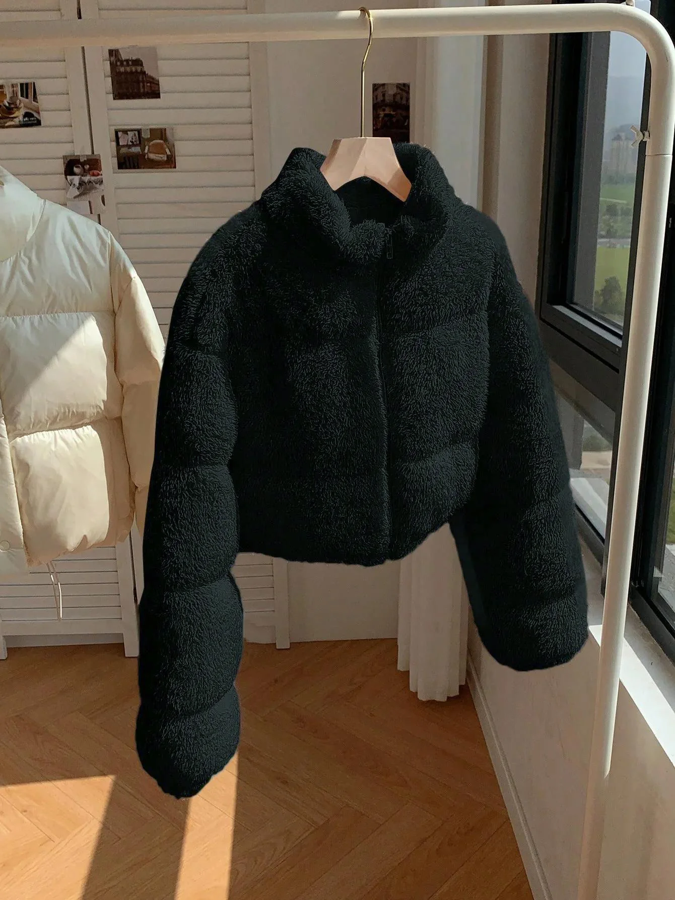 KOTTY Women's Black Teddy Fleece Jacket - Image 3