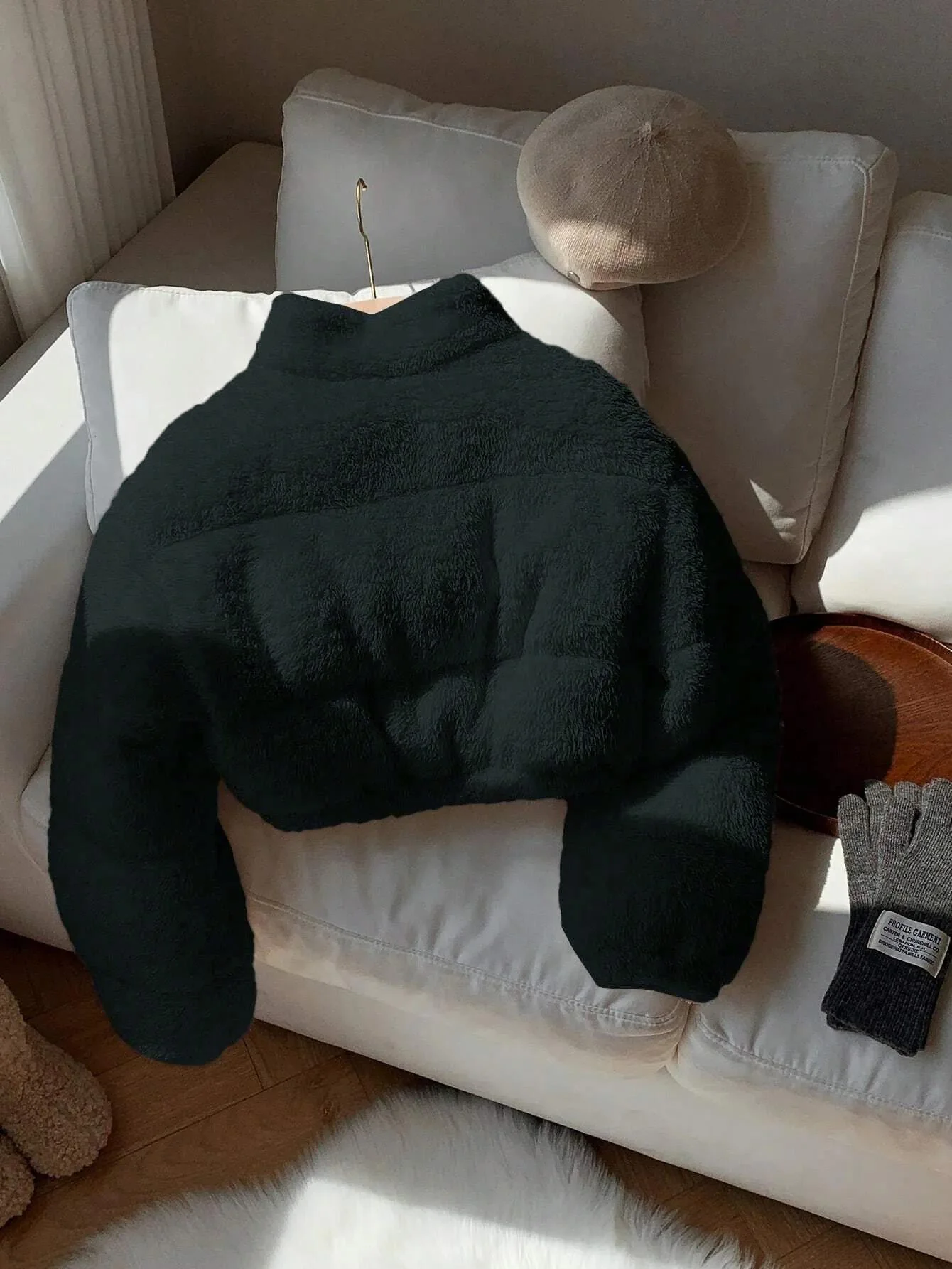 KOTTY Women's Black Teddy Fleece Jacket - Image 5