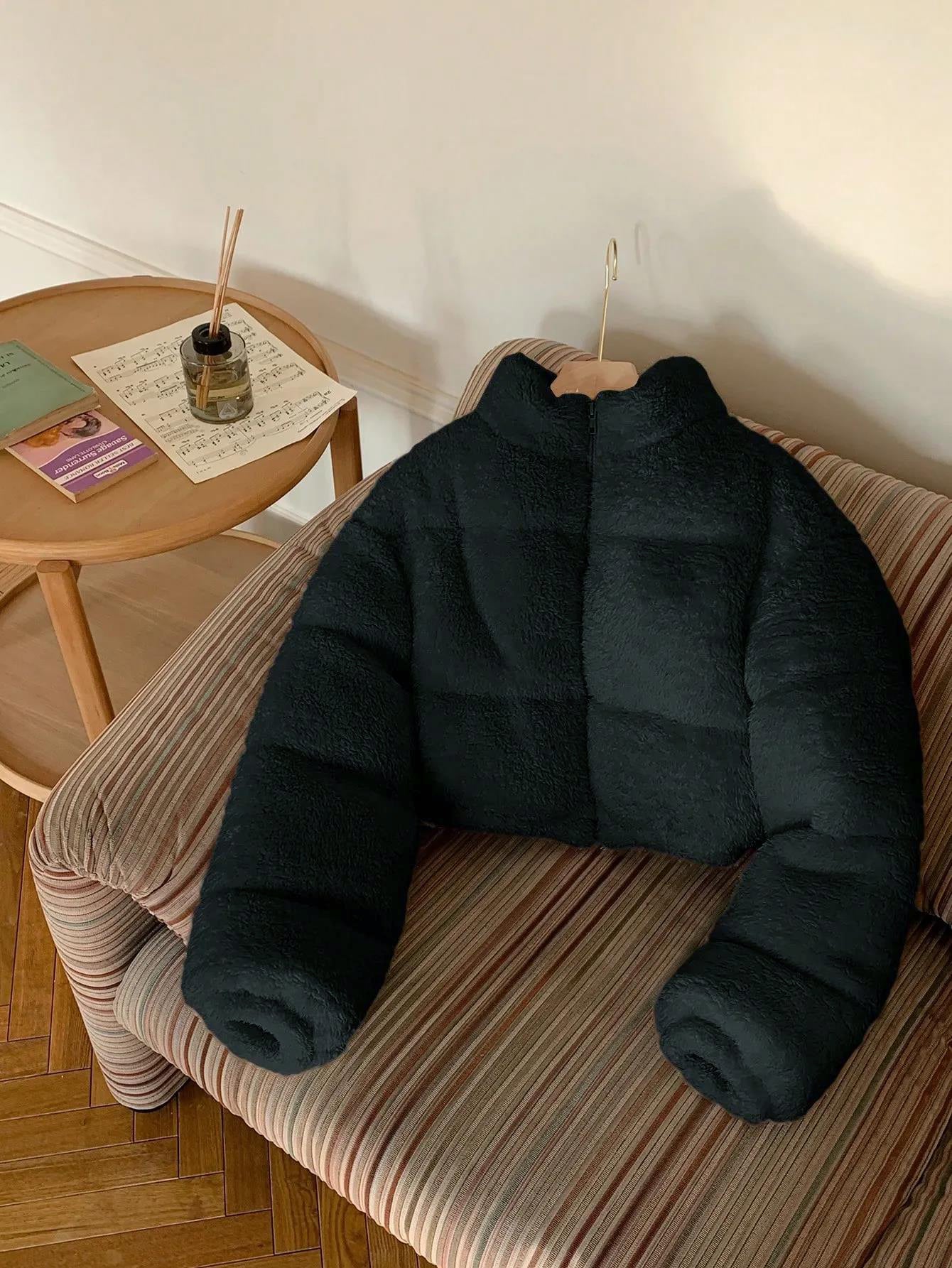 KOTTY Women's Black Teddy Fleece Jacket - Image 6