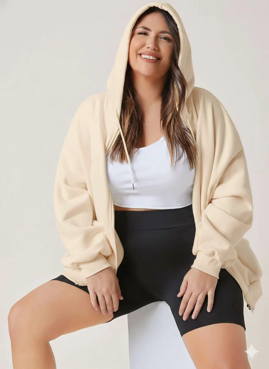 Kotty Women's Off-White Zipper Sweatshirt - Image 3