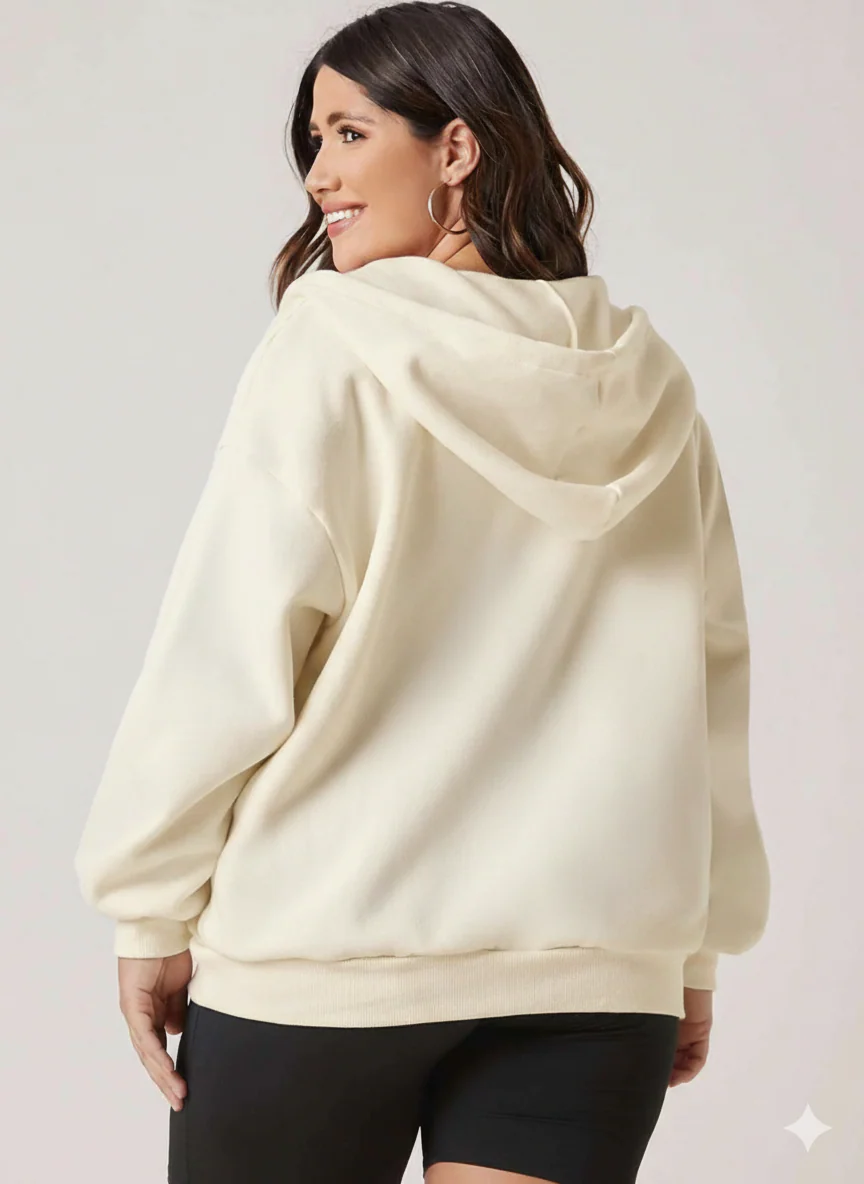 Kotty Women's Off-White Zipper Sweatshirt - Image 4