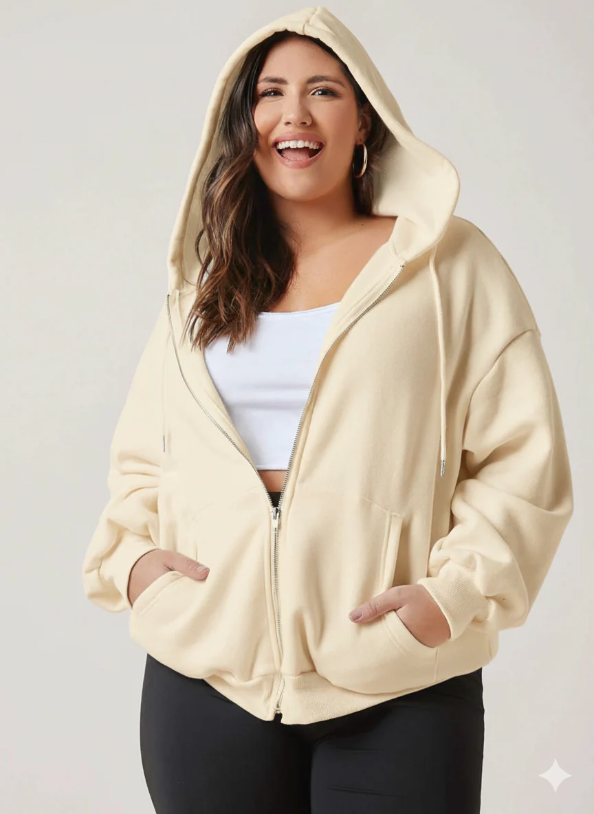 Kotty Women's Off-White Zipper Sweatshirt - Image 5