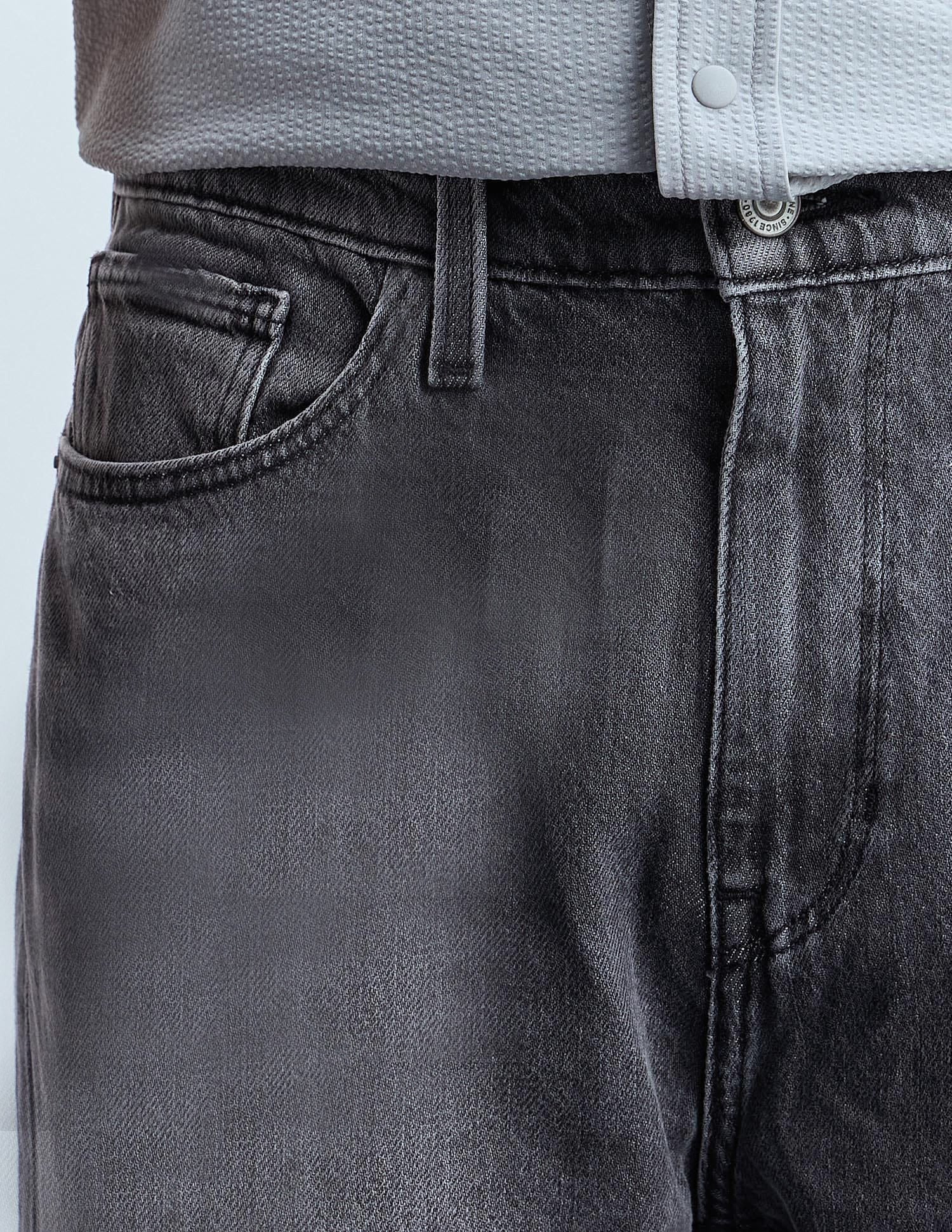 Men’s Grey Washed Straight Leg Jeans - Image 6