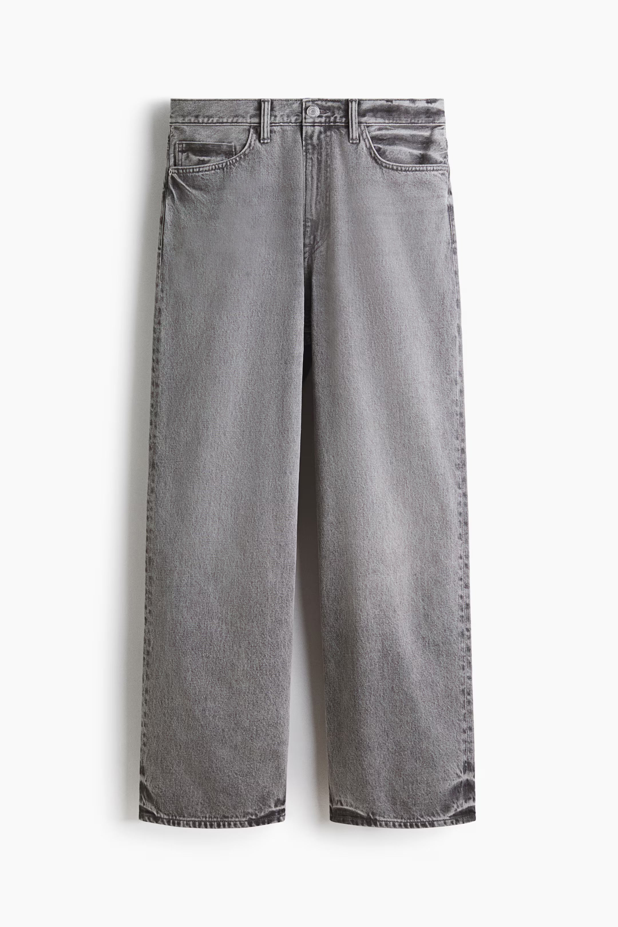 Men’s Grey Washed Wide Leg Jeans - Image 3