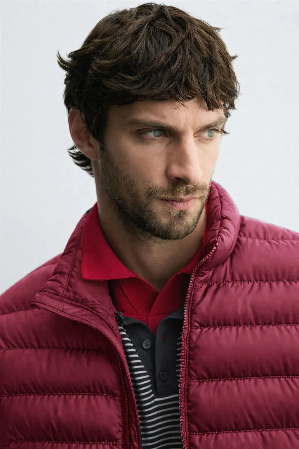 Men‚Äôs Maroon Lightweight Quilted Puffer Jacket Winter - Image 3