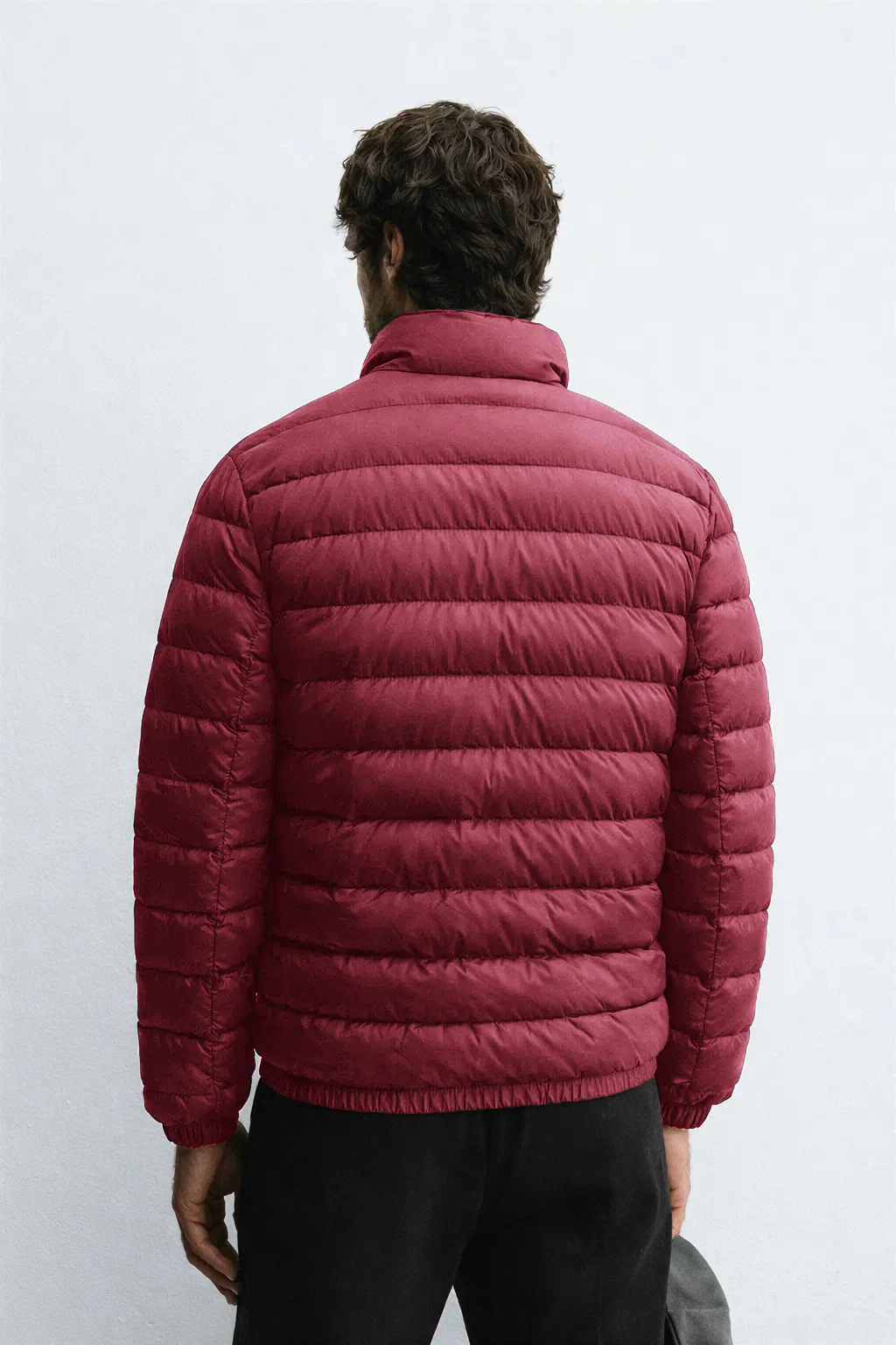 Men‚Äôs Maroon Lightweight Quilted Puffer Jacket Winter - Image 4