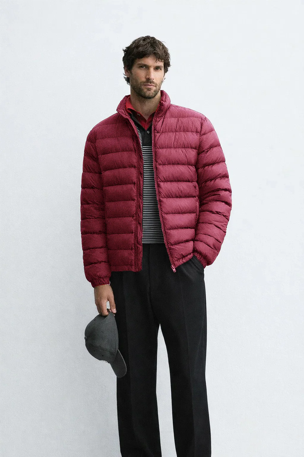 Men‚Äôs Maroon Lightweight Quilted Puffer Jacket Winter - Image 5