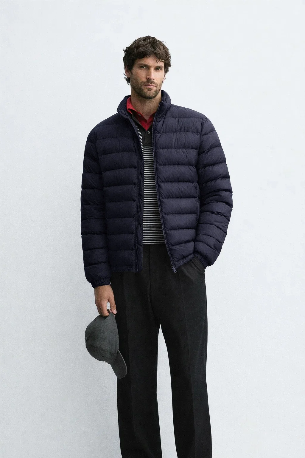 Men’s Navy Blue Lightweight Quilted Puffer Jacket - Image 5