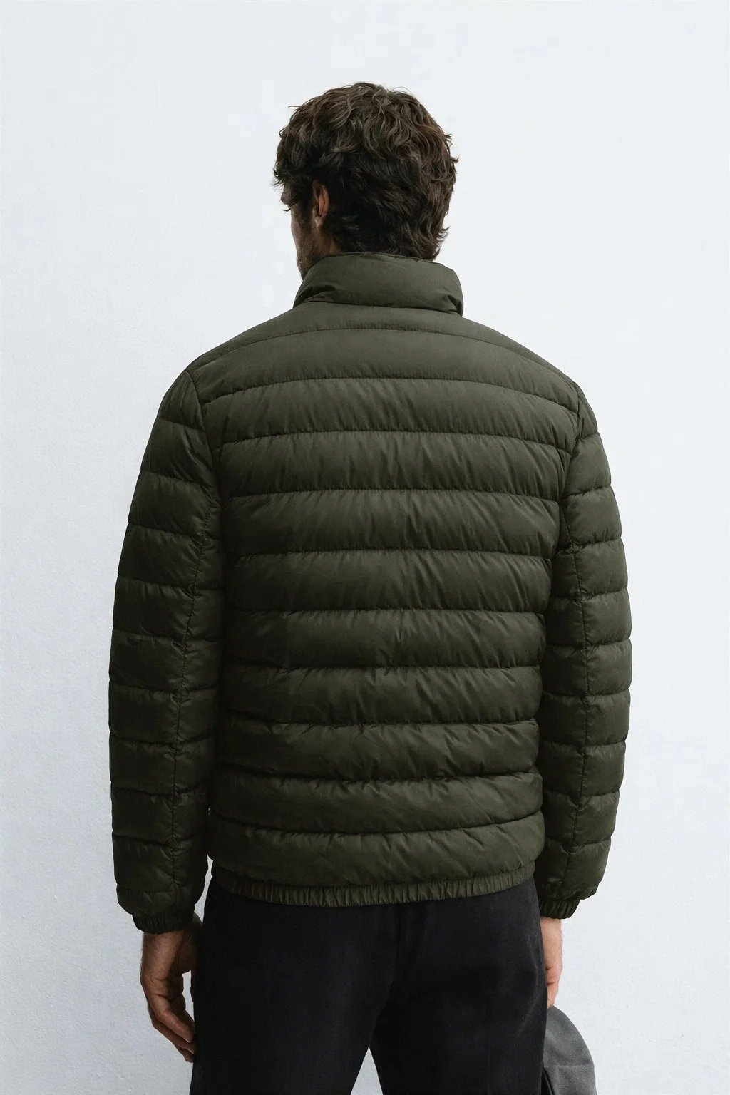 Men‚Äôs Olive Lightweight Quilted Puffer Jacket Winter - Image 4