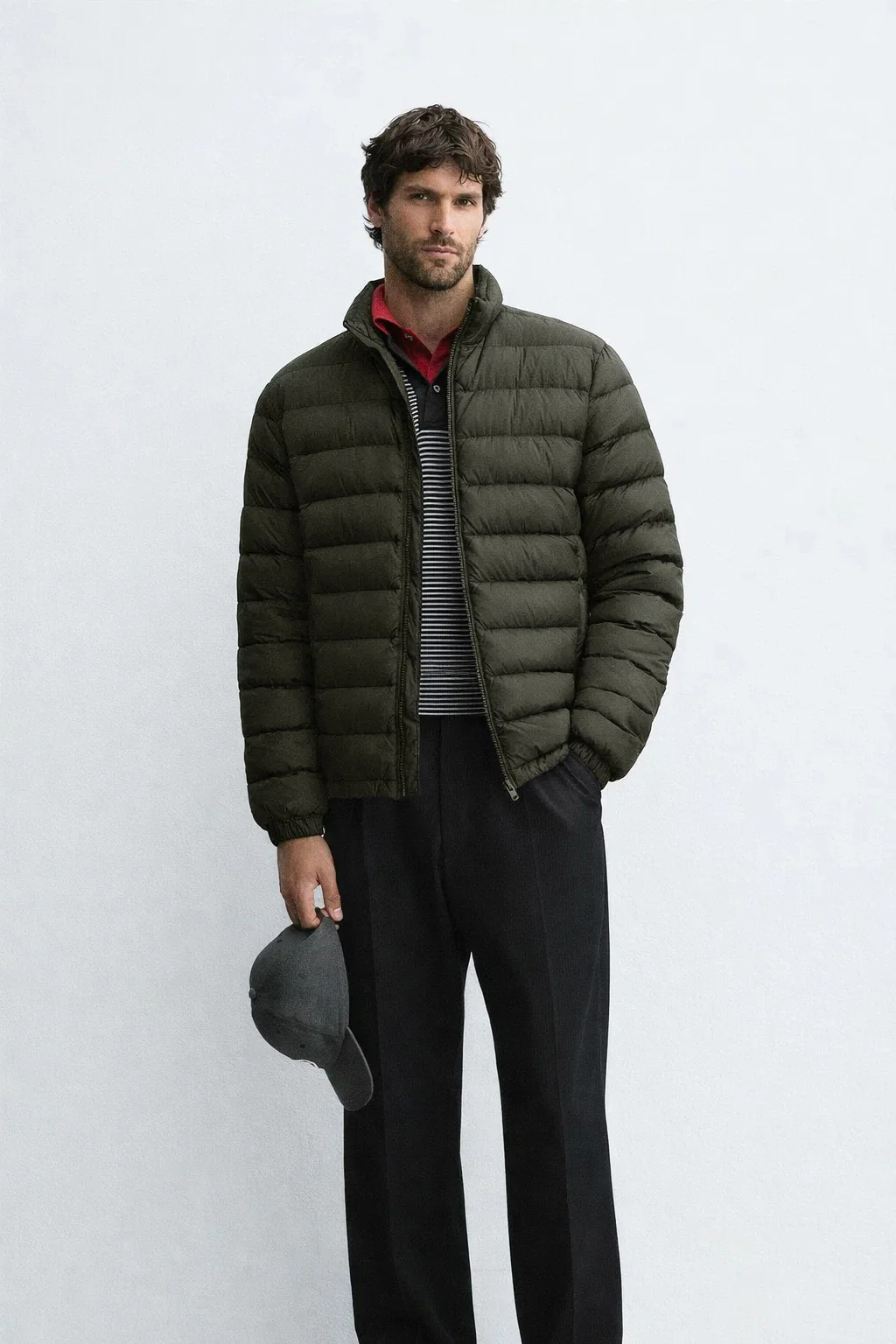 Men‚Äôs Olive Lightweight Quilted Puffer Jacket Winter - Image 5