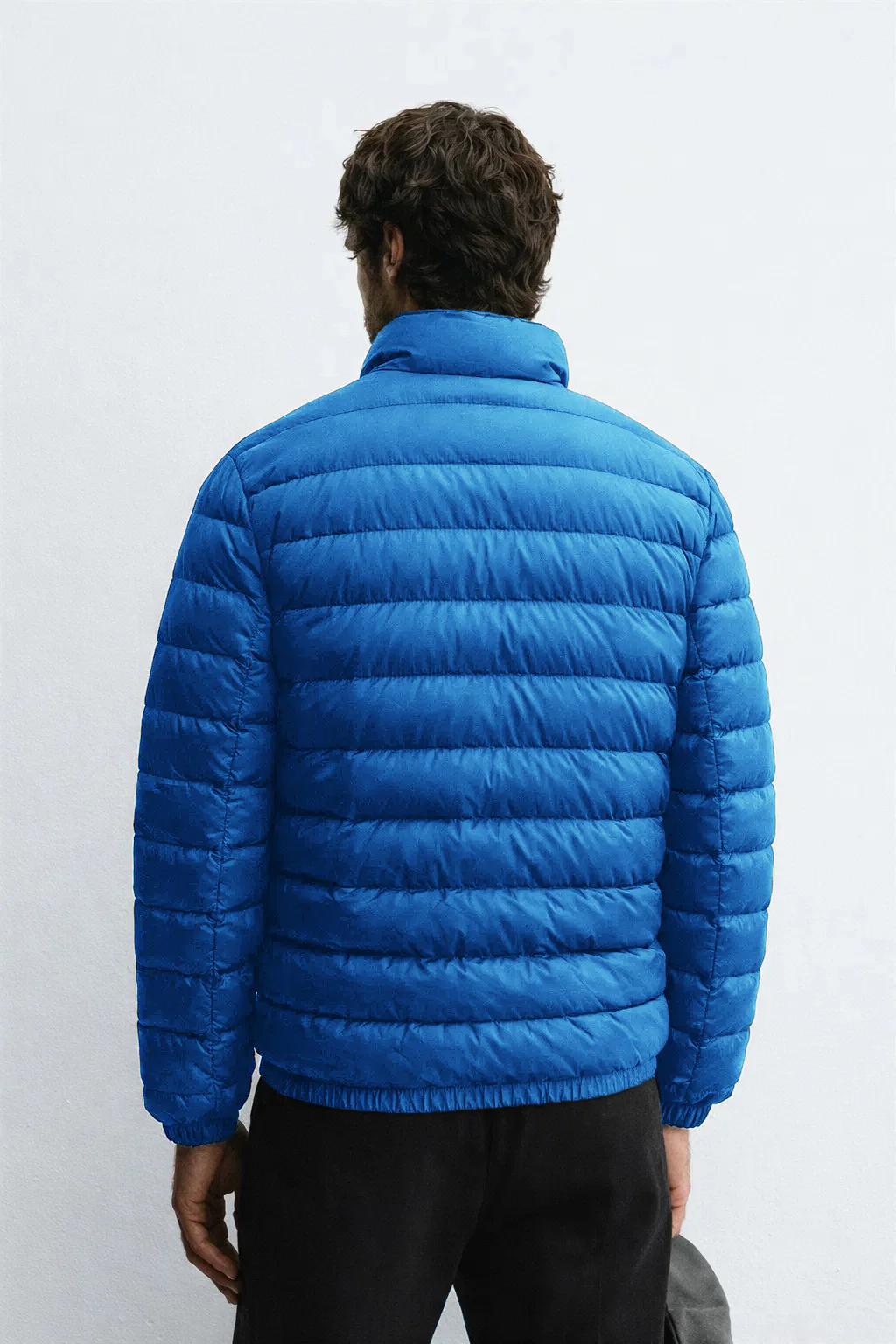 Men’s Royal Blue Lightweight Quilted Puffer Jacket - Image 4