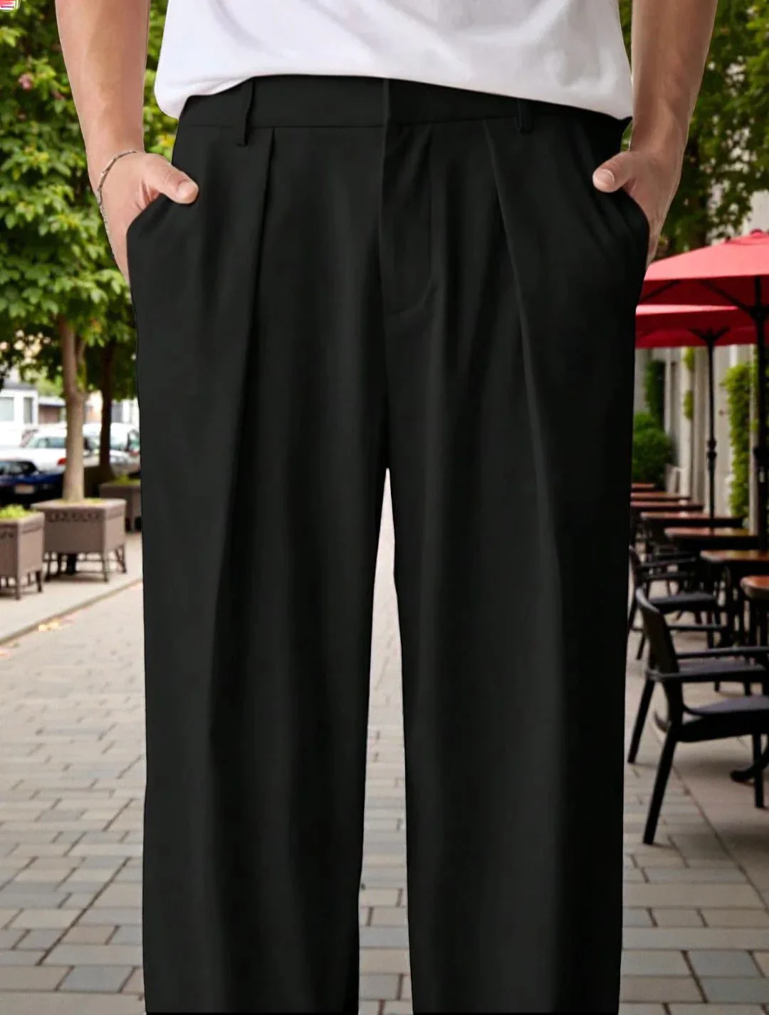 Men Mid-Rise Straight Fit Korean Trousers - Image 10