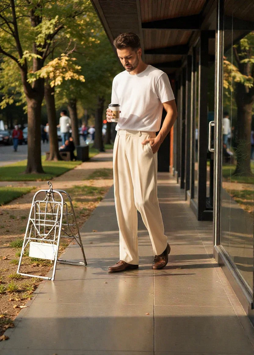 Men Mid-Rise Straight Fit Korean Trousers - Image 14