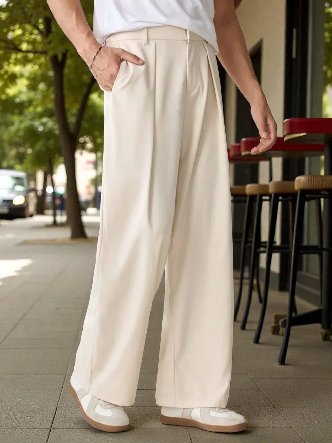 Men Mid-Rise Straight Fit Korean Trousers - Image 16