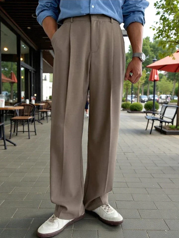 Men Mid-Rise Straight Fit Korean Trousers - Image 19