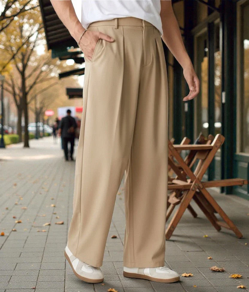 Men Mid-Rise Straight Fit Korean Trousers - Image 30