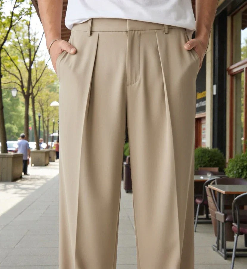 Men Mid-Rise Straight Fit Korean Trousers - Image 31