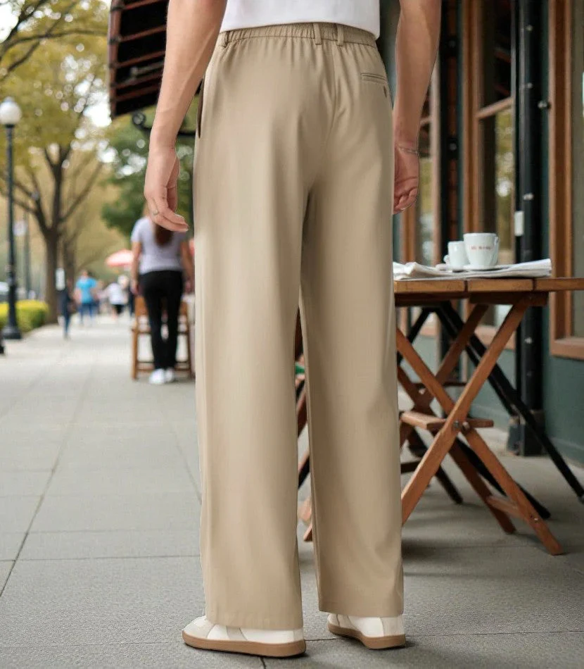 Men Mid-Rise Straight Fit Korean Trousers - Image 35