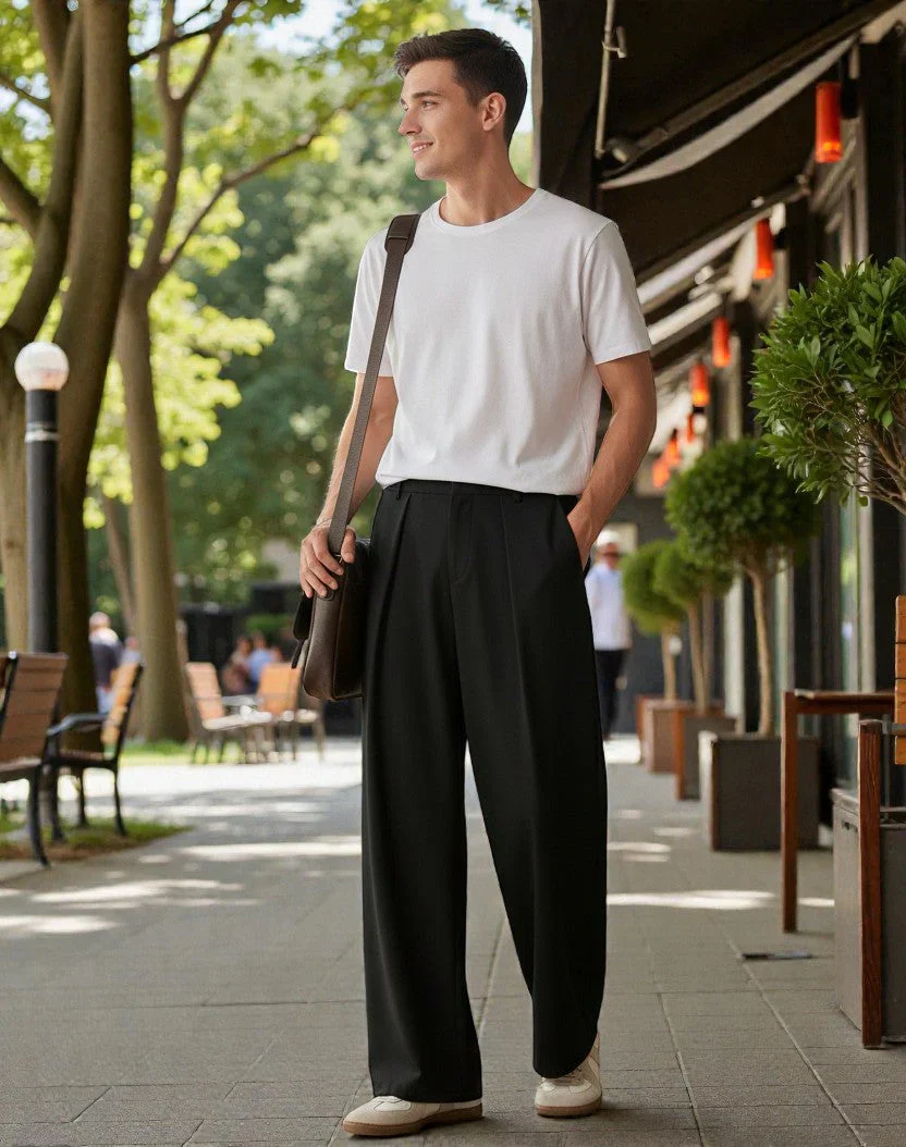 Men Mid-Rise Straight Fit Korean Trousers - Image 6