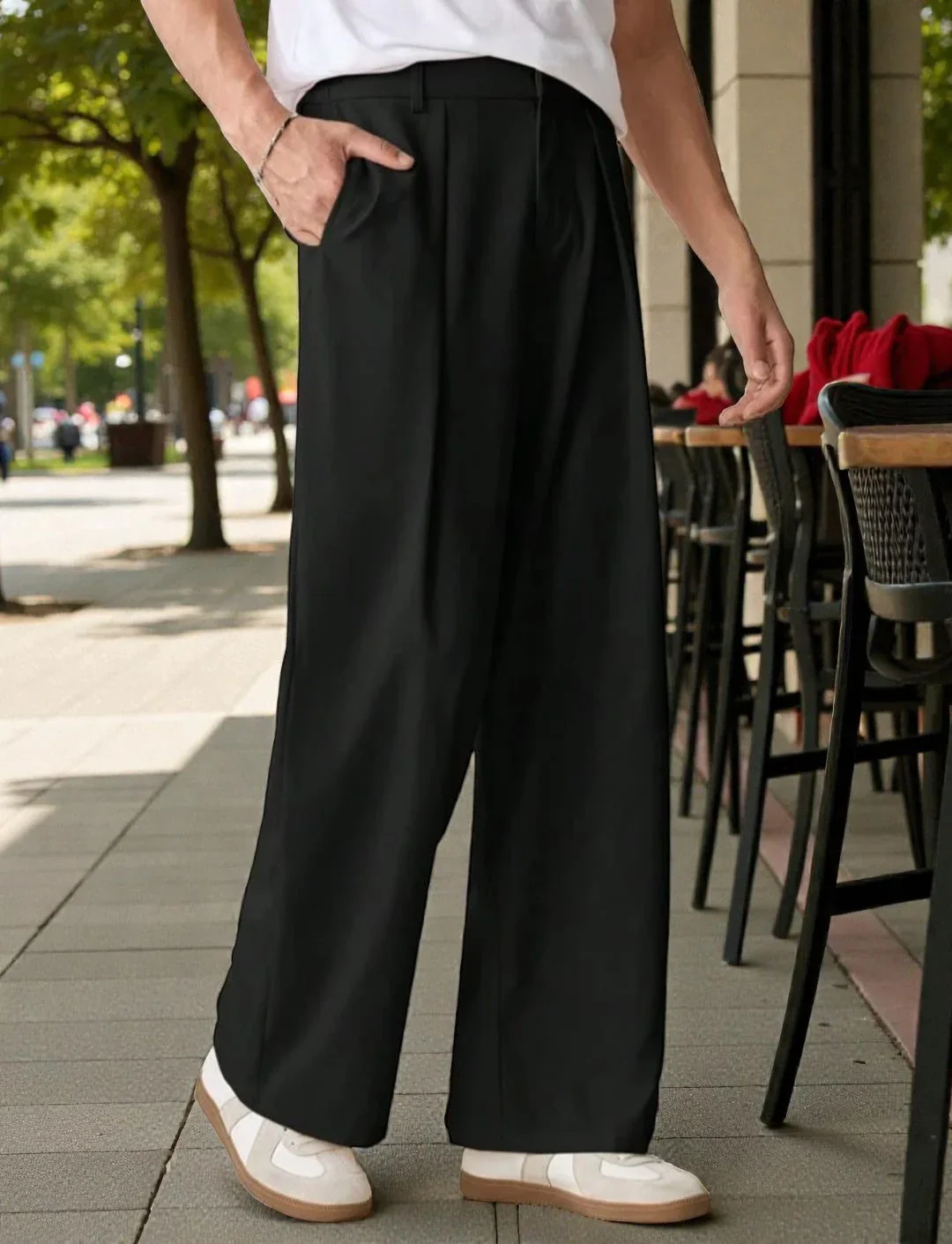 Men Mid-Rise Straight Fit Korean Trousers - Image 8