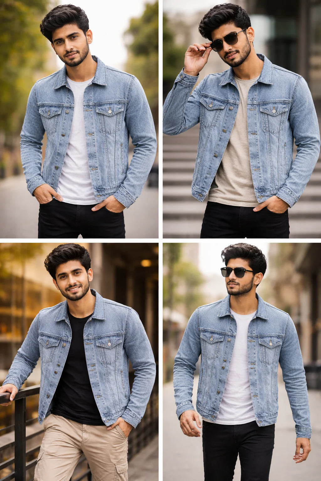 Men's Light Wash Classic Fit Denim Trucker Jacket - Image 4