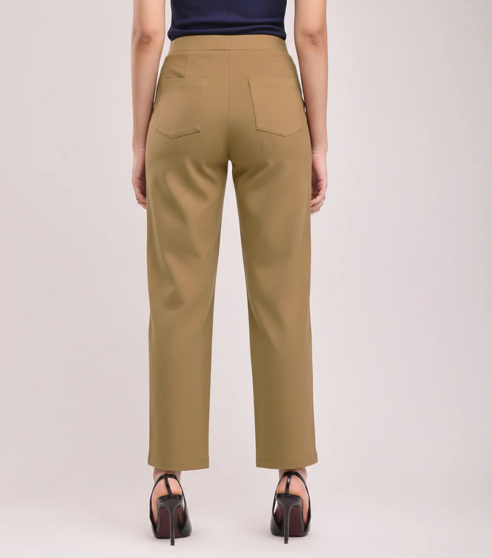 Olive High Waist Straight Leg Women‚Äôs Pants - Image 6