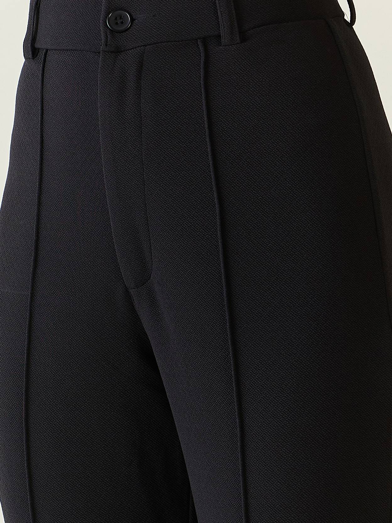 One Shoulder Puff Sleeve Top with High Waist Tailored Pants - Image 7