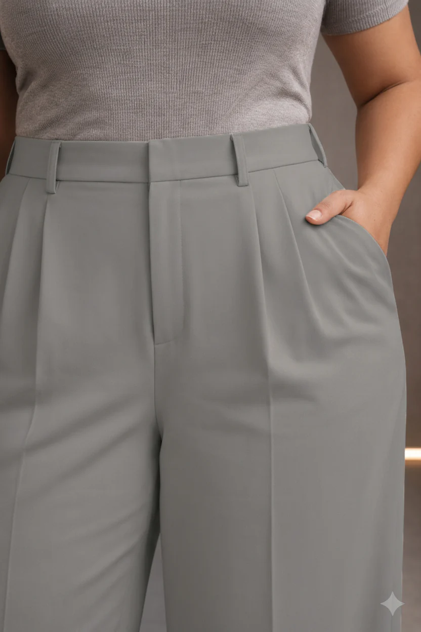 Plus Size Women’s Grey Wide Leg Palazzo Pants - Image 2