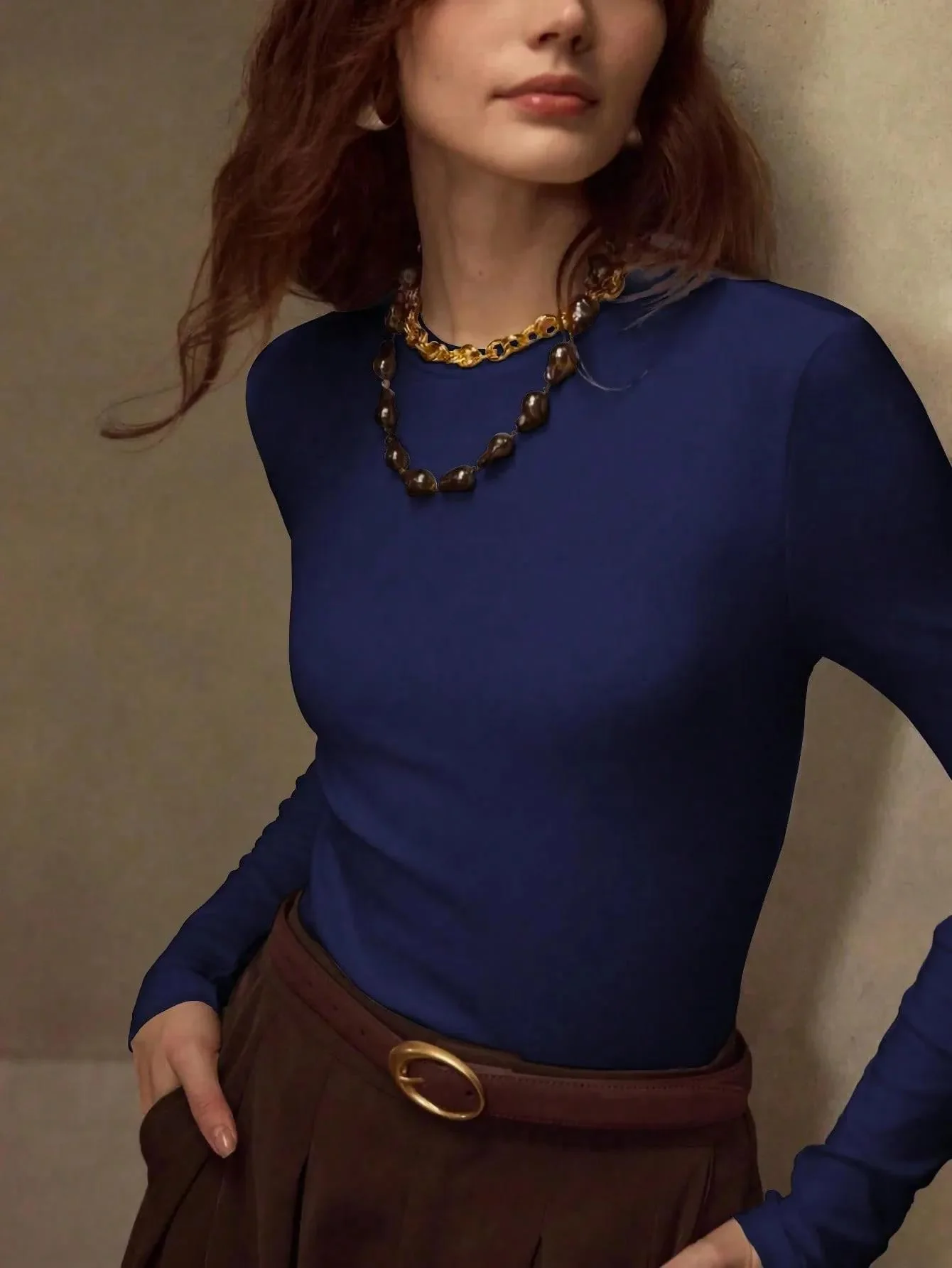 Women’s 2-Piece Long Sleeve Crew Neck Top Set - Image 3