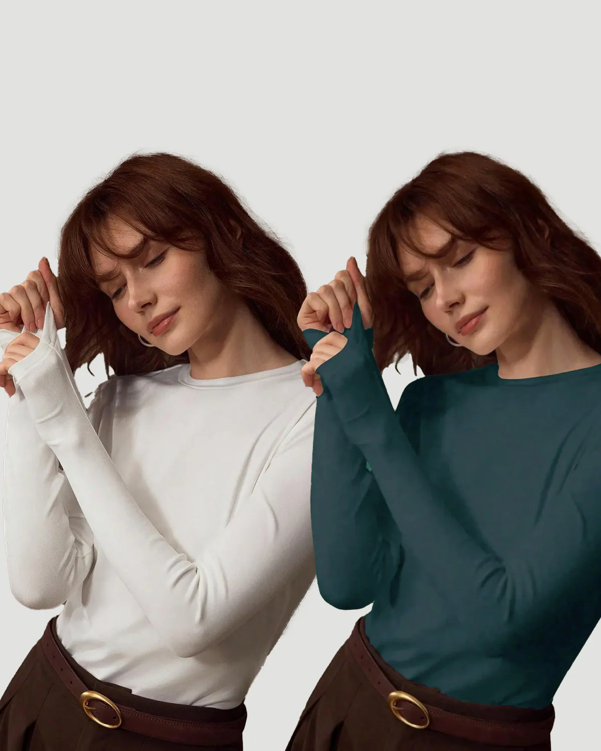 Women’s 2-Piece Long Sleeve Crew Neck Top Set