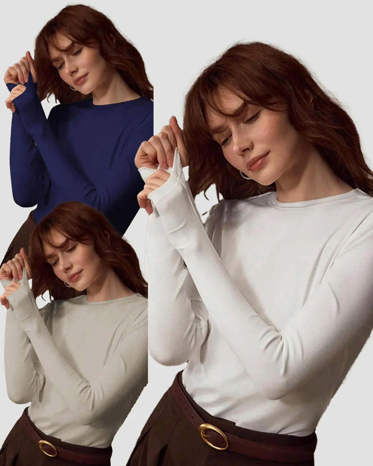 Women‚Äôs 3 Pack Long Sleeve Basic Tops