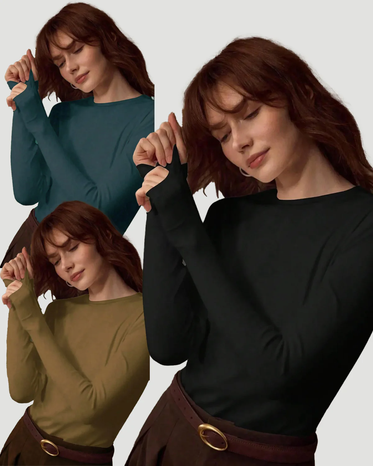 Women’s 3 Pack Long Sleeve Stretch Tops