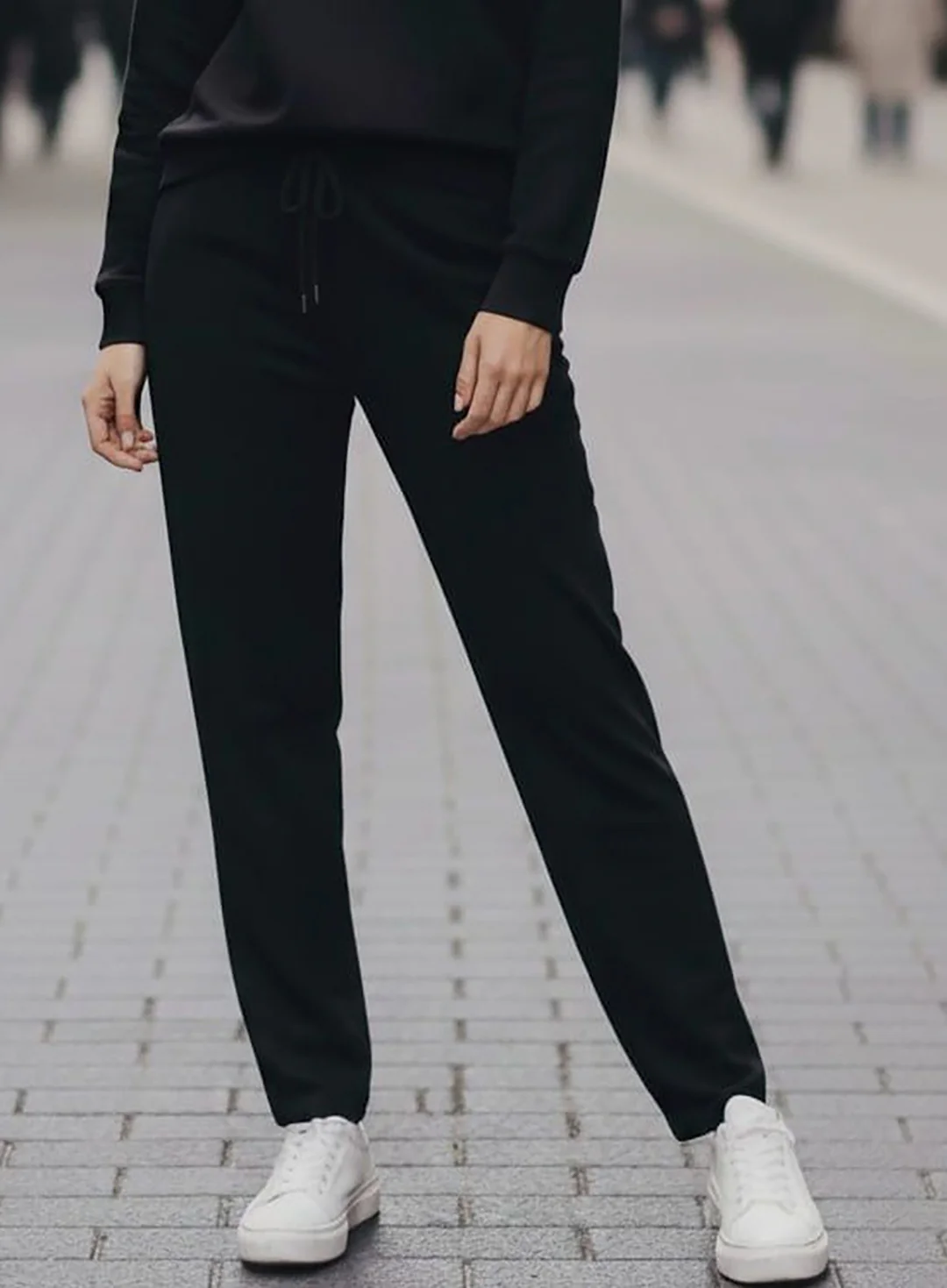 Women‚Äôs Black Drawstring Jogger Track Pants