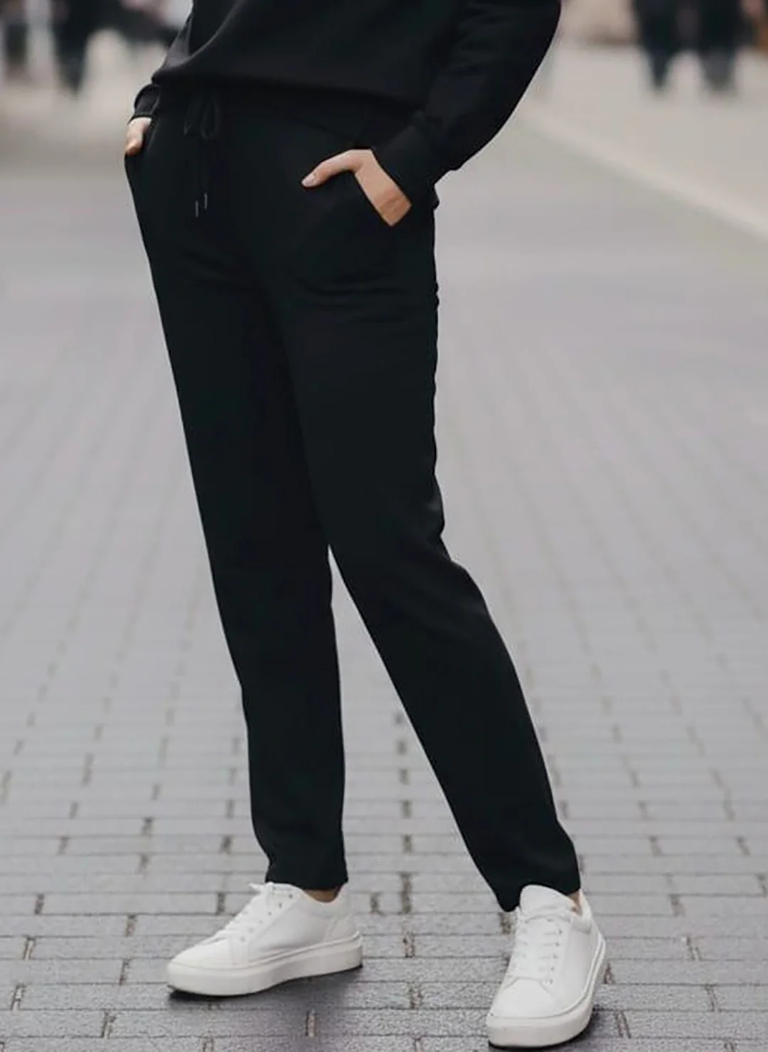 Women‚Äôs Black Drawstring Jogger Track Pants - Image 2