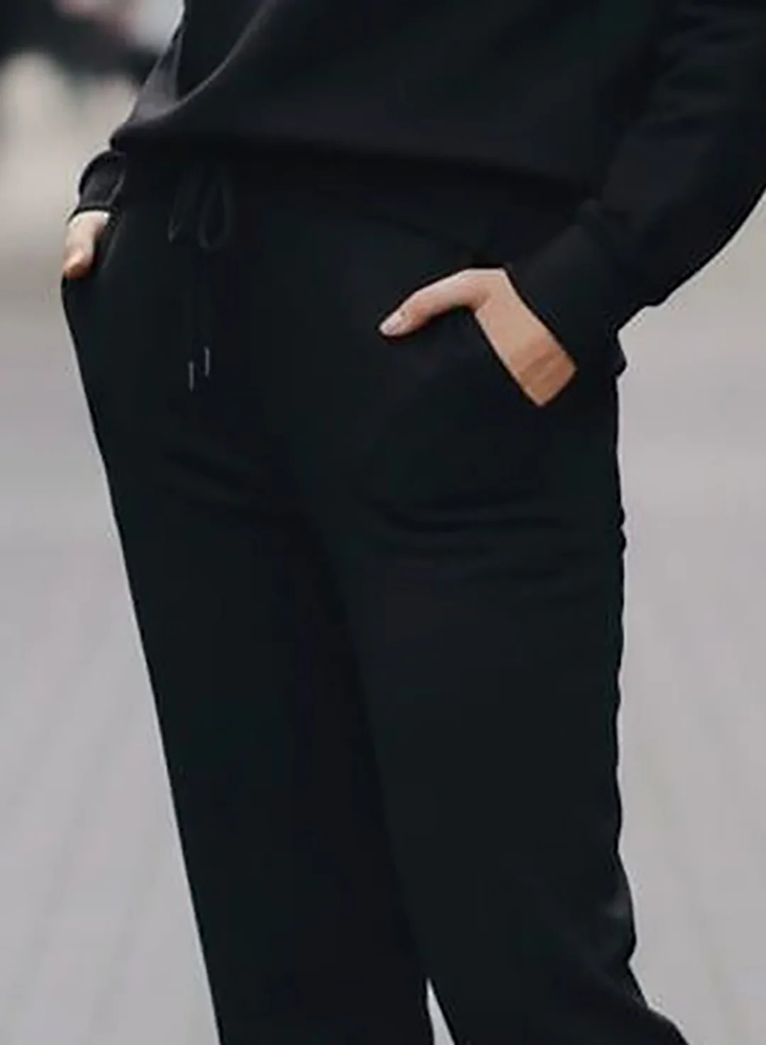 Women‚Äôs Black Drawstring Jogger Track Pants - Image 4