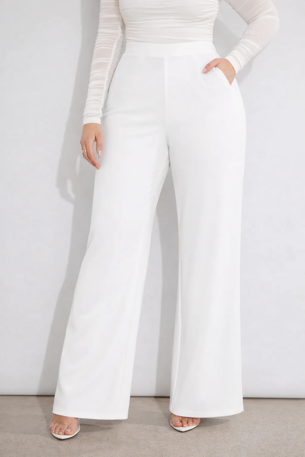 Women’s Black High Waist Wide Leg Pants - Image 3
