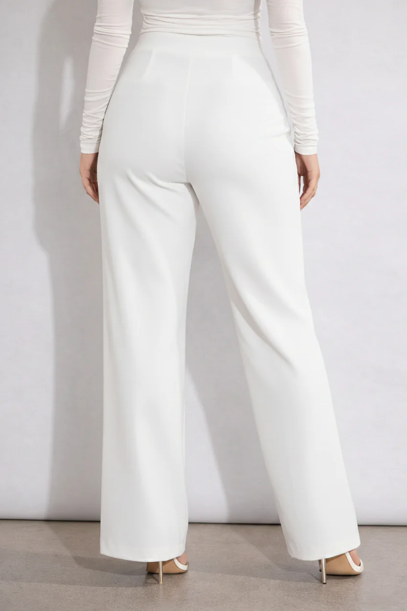 Women’s Black High Waist Wide Leg Pants - Image 4