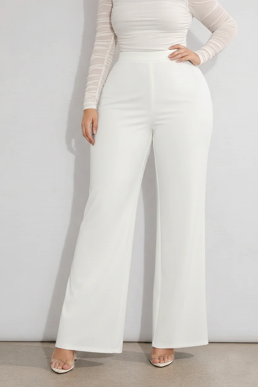 Women’s Black High Waist Wide Leg Pants - Image 5