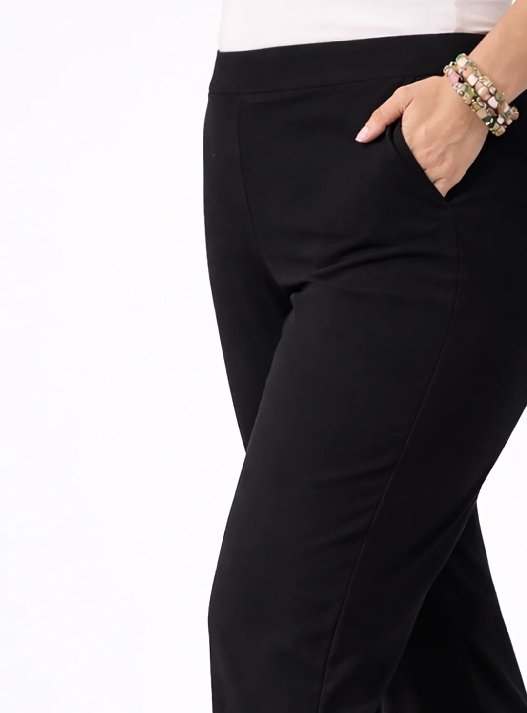 Women’s Black Straight Leg Ankle Pants - Image 3