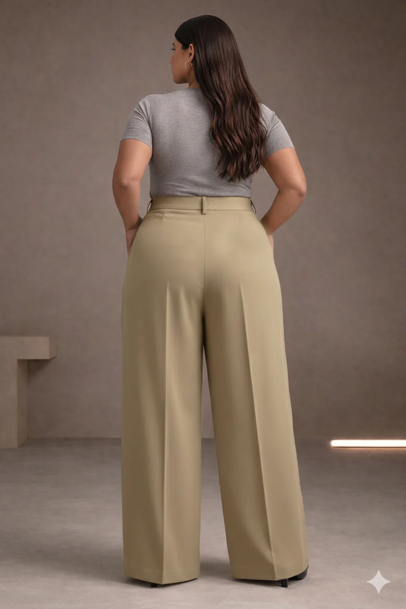 Women’s Dark Beige High Waist Tailored Trousers - Image 5