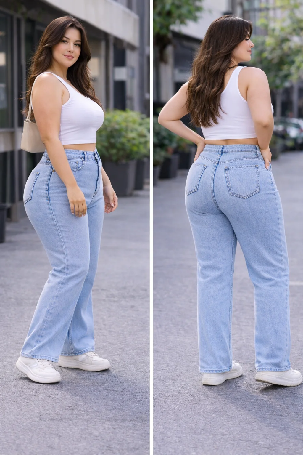 Women’s High Waist Wide Leg Jeans - Image 3