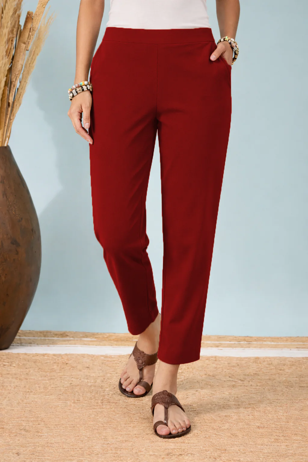 Women’s Maroon Formal Pants