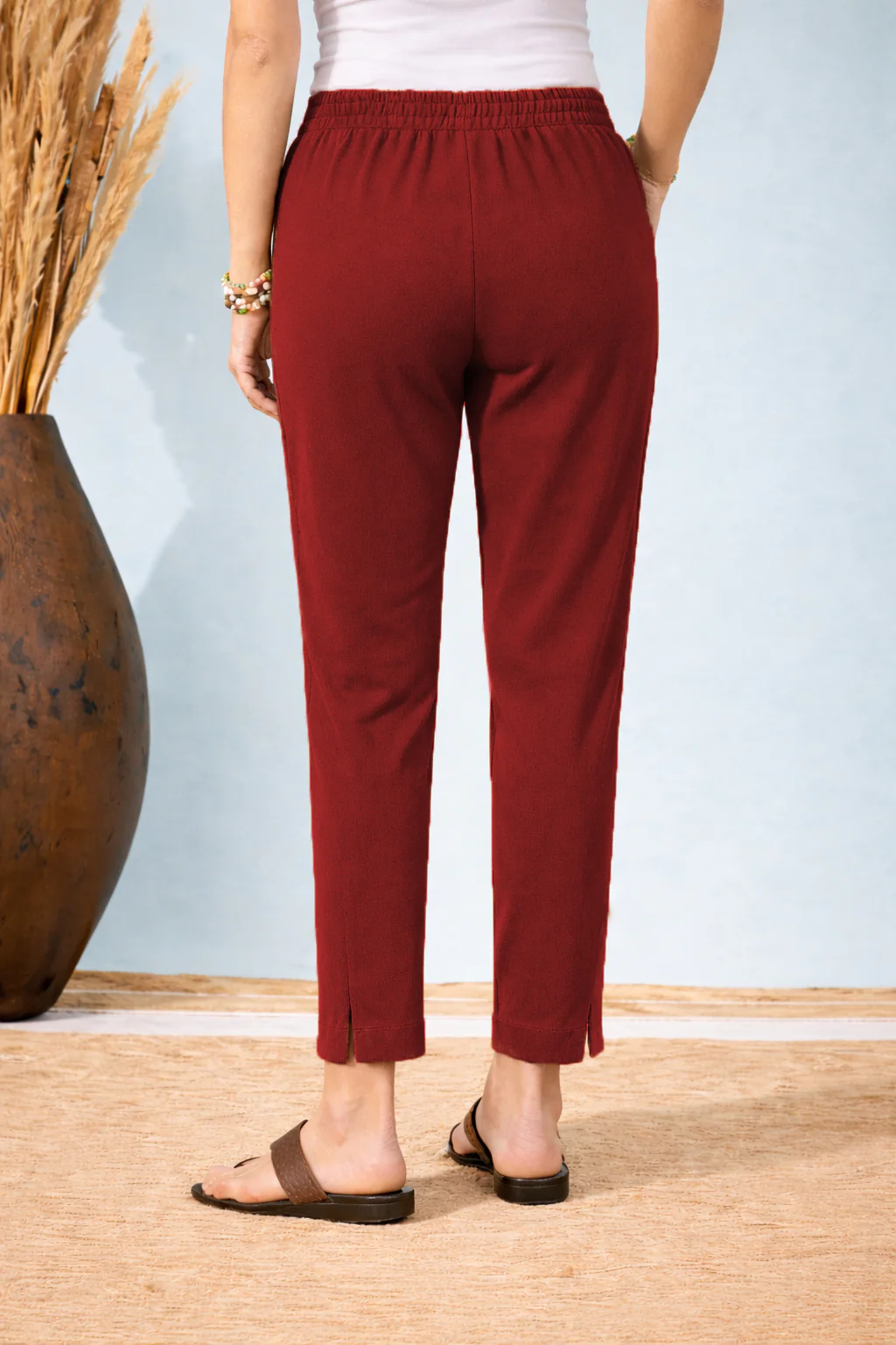 Women’s Maroon Formal Pants - Image 3